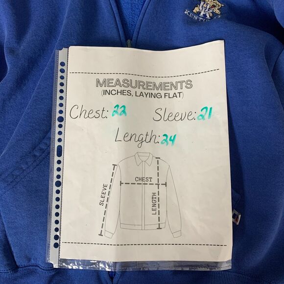 Vintage Kentucky Wildcats Sherpa Lined Zip Hoodie Blue Size Large Sporty Fan - Picture 6 of 12